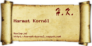 Harmat Kornél névjegykártya