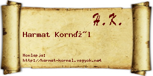 Harmat Kornél névjegykártya